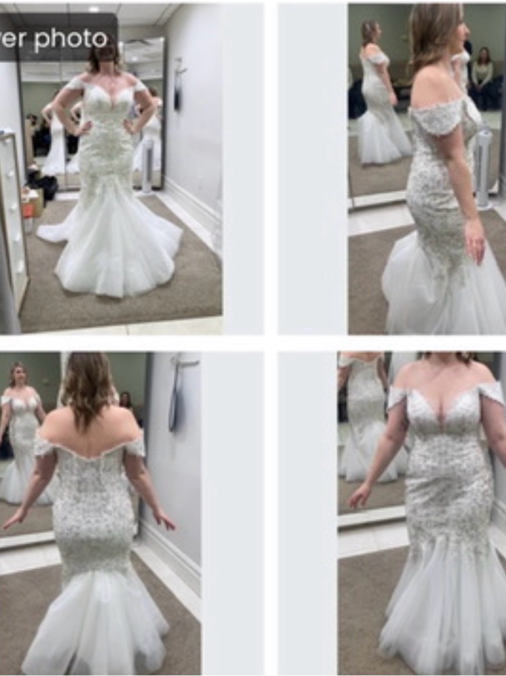 Kleinfeld Wedding Gown- Off-Shoulder Beaded Mermaid